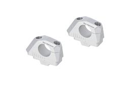 Lenkerverlegung variabel für Ø32 Lenker. H=30 mm. Verlegung 5/10/15/20/25/30 mm. Silbern.