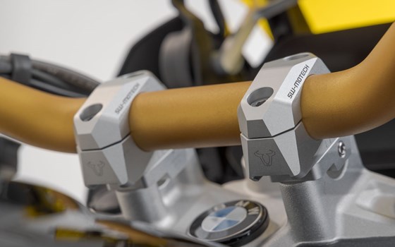 Lenkerverlegung variabel für Ø32 Lenker. H=30 mm. Verlegung 5/10/15/20/25/30 mm. Silbern. - Bild 5