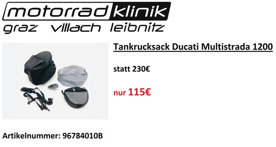 Ducati Tankrucksack Ducati Multistrada 1200 statt €230 um nur €115 genaueres siehe Beschreibung
