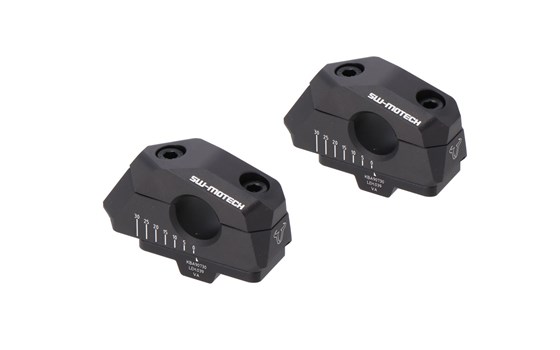 Lenkerverlegung variabel für Ø22 Lenker. H=25 mm. Verlegung 5/10/15/20/25/30 mm. Schwarz. - Bild 1