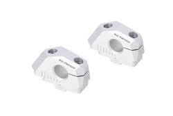 Lenkerverlegung variabel für Ø22 Lenker m. Versatz. Silbern. BMW F 750 GS (17-) / F 800 GS (23-).