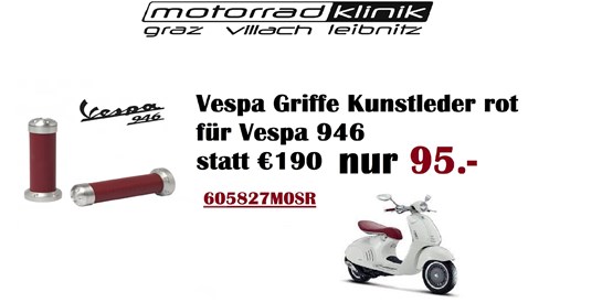 Vespa Griffe Kunstelder rot passend für Vespa 946 statt €190.- nur €95.-