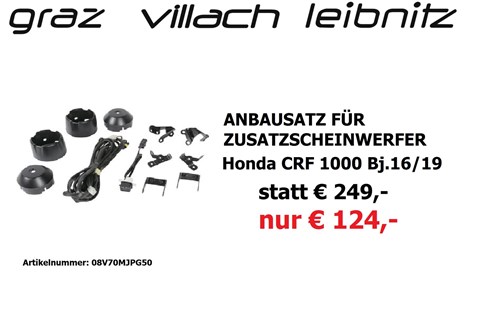 Marke: Honda Artikelname: Anbausatz für Zusatzscheinwerfer CRF 1000 Bj.16-19 statt € 249,- nur € 149,-