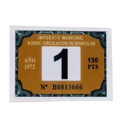 Steuermarke Repro Spanien 1972 für MotoVespa 125/150/160/180