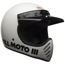 Helm BELL MOTO 3 Classic, weiß glänzend, Gr. M, 57-58cm Crosshelm