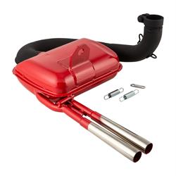 Rennauspuff SIP ROAD 3.0 Sport Optik 87565, Stahl rot, Farbe (ESD): chrom für Vespa 125 VNA/VNB/GT/GTR/Super/150 VBA/VBB/GL/Sprint/Super/T4