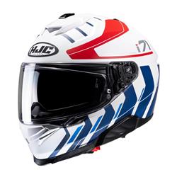 Helm HJC I71 IMO MC21F, weiß/rot/blau matt, Gr. L, 58-59 cm Integralhelm