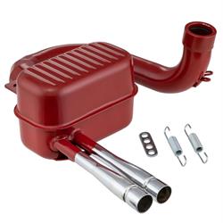 Rennauspuff Road, Stahl rot für Vespa 125 VM/VN/150 VL/VB/VD