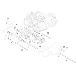 Schraube Halter Schwingarm M10x25 mm, PIAGGIO für Vespa Primavera/Sprint 125-150ccm