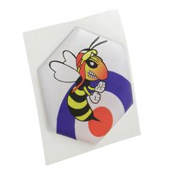 Emblem "Target böse Wespe" 6-Eck Kaskade für Vespa PK50-125 XL/XL2/PX80-200E/Lusso/'98/T5