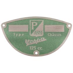 Typenschild "PIAGGIO ACMA Paris" für Vespa ACMA 125 `50-`53
