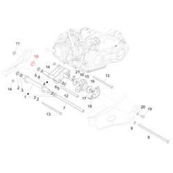 Distanzstück Schwingarm, PIAGGIO für Vespa Primavera/Sprint 125-150ccm