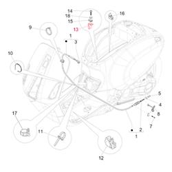Halteclip Bremszug, hinten, PIAGGIO für Vespa Primavera/Sprint 50-150ccm