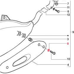 Unterlegscheibe Hitzeschutzblech Auspuff 16x5x1 mm 16x5 mm (d) 1,0mm, PIAGGIO für Vespa GT/GT L 125-200cccm 4T LC