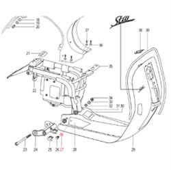 Unterlegscheibe Motorträger M8 mm 20 mm (d) 2,0mm, LML für LML Star 125-200 4T/Star Deluxe 125-150 4S/Speedy
