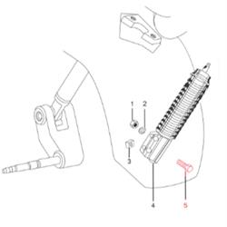 Schraube Stoßdämpfer M8x45 mm, LML für LML Star 125-200 4T/Star Deluxe 125-150 4S/Speedy