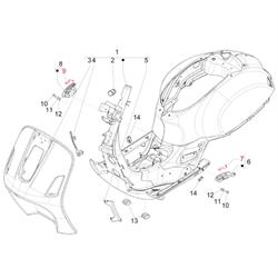 Feder PIAGGIO, Fußraste, links oder rechts, 620395 für Vespa GTS/GTS Super/GTV/GT 60/GT L 125-300ccm 4T LC