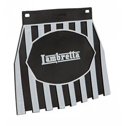 Spritzlappen mit "Lambretta" Schriftzug schwarz/weiß gestreift