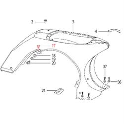 Gummipuffer LML, Rahmen, SF524-1837 für LML Star 125-200 4T/Star Deluxe 125-150 4S/Speedy