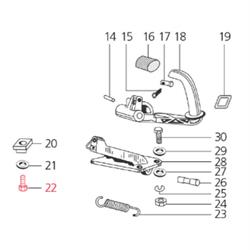 Schraube Ankerplatte Bremspedal M6x20 mm, LML für LML Star 125-150 4T/Star Deluxe 125-150 4S/Speedy
