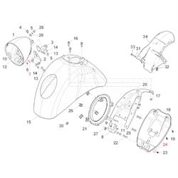 Unterlegscheibe Scheinwerferfassung "Lampe unten", Kotflügel, PIAGGIO für Vespa GTV/GT 60 125-300ccm