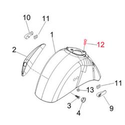 Schraube Kotflügel vorne 6x25 mm, PIAGGIO für Vespa GTS/GTS Super 125-300ccm ('14-)