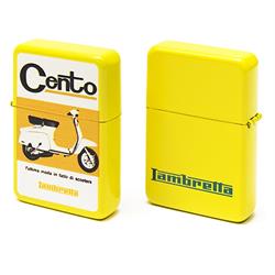 Feuerzeug FORME mit Motiv Lambretta "Cento" gelb