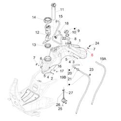 Distanzstück Tank 6,3x9,1x3,6 mm, PIAGGIO für Vespa GTS/GTS Super/GTV/GT 60 125-300ccm