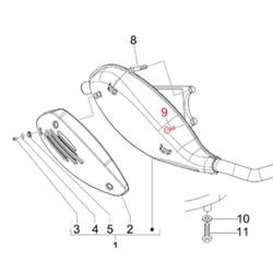 Schraube Auspuff, Innensechskant, Zylinderkopf, PIAGGIO für Vespa LX/LXV/S/Primavera/Sprint 50ccm