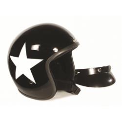 Helm BANDIT Jet Star mit weißem Stern, schwarz, Gr. M, 58cm Jethelm