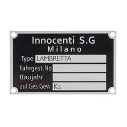 Typenschild Innocenti S.G Milano für Lambretta