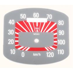Ziffernblatt für VDO Tachometer für Vespa 125 VNB/150 GS/T2-4 (d)