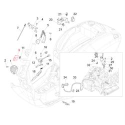 Halterung PIAGGIO, Spannungsregler/CDI, unter Kaskade für Vespa Primavera/Sprint 50-150ccm
