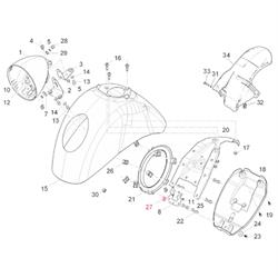 Federklammer PIAGGIO, Halter Kotflügel "Lampe unten", vorne, CM017413 für Vespa GTV 125-300ccm