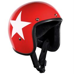 Helm BANDIT Jet Star mit weißem Stern, rot, Gr. XS, 53-54cm Jethelm