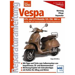 Reparaturanleitung "Vespa GTS- und GTV-Modelle 125, 250, 300 i.e." ab Bj. 2005 mit wassergekühltem Viertakt-Einspritzmotor