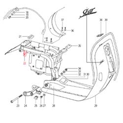 Befestigungsplättchen Rahmen, LML für LML Star 125-200 4T/Star Deluxe 125-150 4S/Speedy