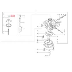 Einstellschraube LML, Gasseilzug, Vergaserdeckel, C-2771420/12 für LML Star 125-150 4T/Star Deluxe 125-150 4S/Speedy