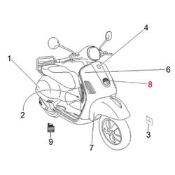 Zierstreifen PIAGGIO, Kaskade, mitte, 1B001496 für Vespa Sprint 50-150ccm