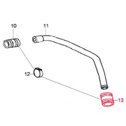Verbindungsgummi LML, Sekundärluftrohr, Auspuff, 827443 - C-4727578 für LML Star 125/150 2T