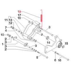 Feder PIAGGIO, Schwingarm, 599059 für Vespa GTS/GTS Super/GTV/GT 60/GT/GT L 125-300ccm
