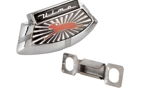 Marke: PREMIUM Quality Artikelname: Emblem ULMA Kaskade für Lambretta 125 LI 2°-3°/LIS (-'67)/150 LI 2°-3°/LIS (-'67)/SX (-'67)/175 TV 2°-3°/200 TV/SX (-'67)