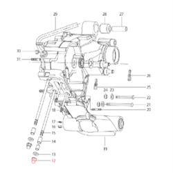Mutter M8 mm, Stehbolzen, LML für LML Star 125-150 4T/Star Deluxe 125-150 4S/Speedy