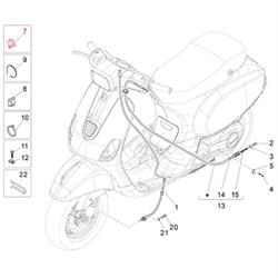 Halteclip Tachowelle, PIAGGIO für Vespa LX/LXV/S 50-150ccm
