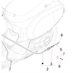 Halterung PIAGGIO, Seilzug Bremse (hinten), 564497 - AP8550017 für Vespa ET2/ET4/LX/LXV/S/Primavera/Sprint 50ccm 2T/4T