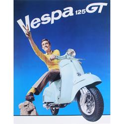 Poster mit Motiv "Vespa 125 GT - Roller Fahrer"