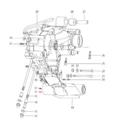 Mutter M8x1,25 mm Sechskant, Stehbolzen, LML für LML Star 125-200 4T/Star Deluxe 125-150 4S/Speedy