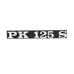 Schriftzug "PK125 S" Seitenhaube links 195635 für Vespa PK 125 S/Elestart/Automatica