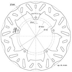 Bremsscheibe POLINI B37 175.0041 für APRILIA SR Max/ GILERA Nexus/ PIAGGIO Beverly/Carnaby/X7/X8/X9 125-500ccm 4T
