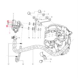 Schraube Sekundärluftventil M6x25 mm, Sechskant mit Flansch, LML für LML Star 125-150 4T/Star Deluxe 125-150 4S/Speedy
